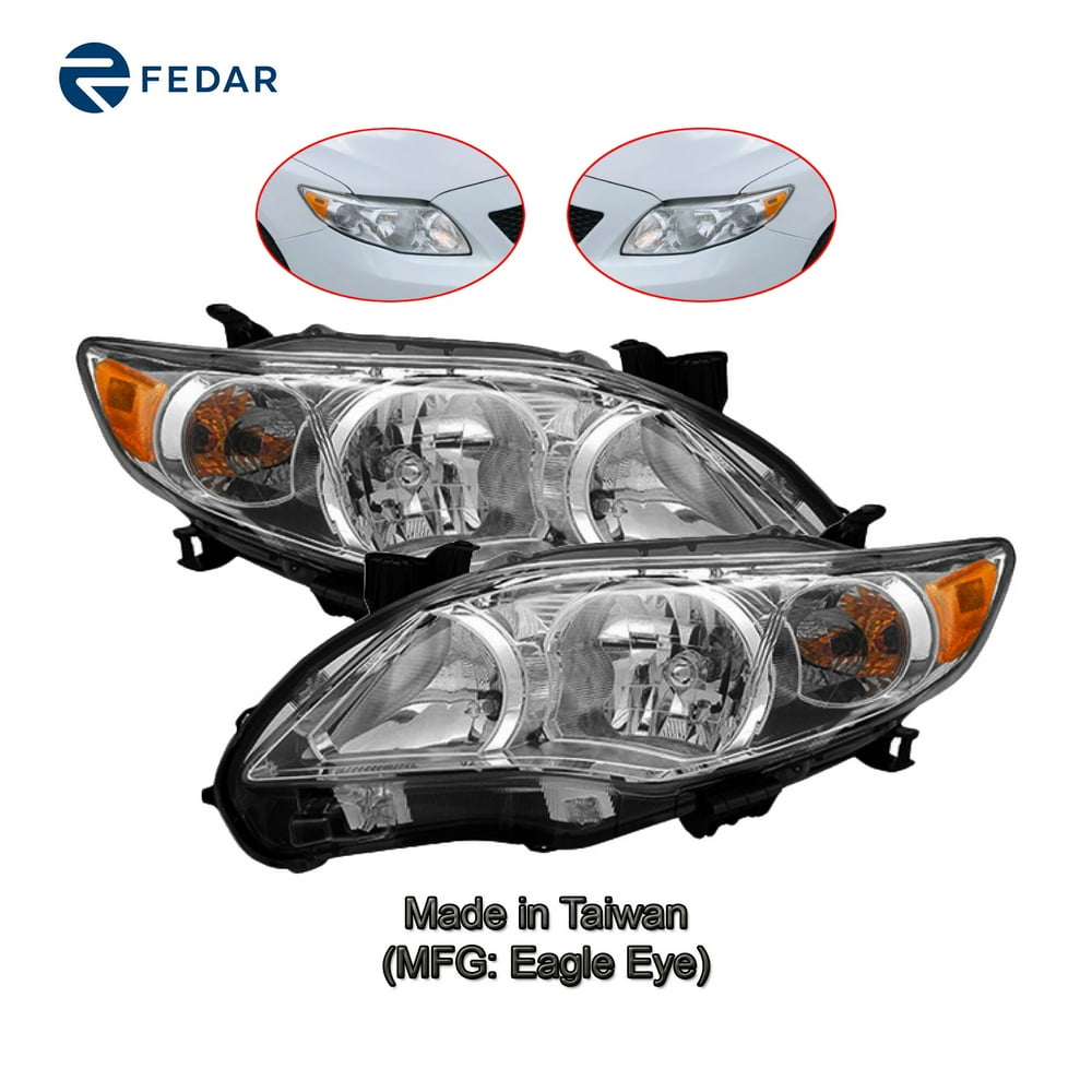 Headlight Lamp Fit Toyota 2011 2012 2013 Toyota Corolla Base/CE/LE Pair