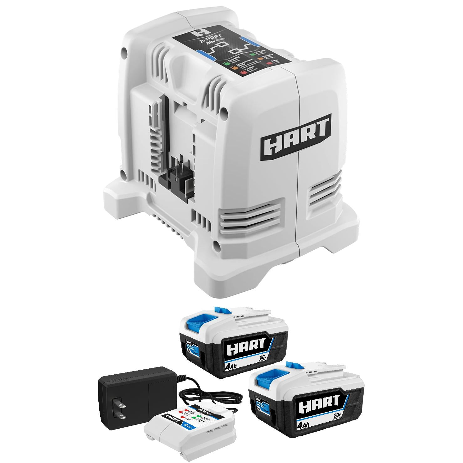 Hart 20V 3A Quick Charging Station Dual Port Fast Charger Batteries Not Included Walmart