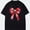 black, variant on Crewneck T Shirt Black Red Bow With Heart Print Casual Wear For Women And Men
