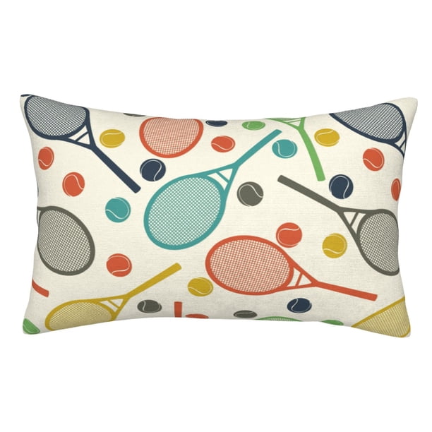 Balery Racket and Tennis Ball Funda de Cojín Estampada, Regalos para Mujeres, Regalos de Amor para Ella, Regalos para Novia o Esposa, Funda de Almohada-14"x20"
