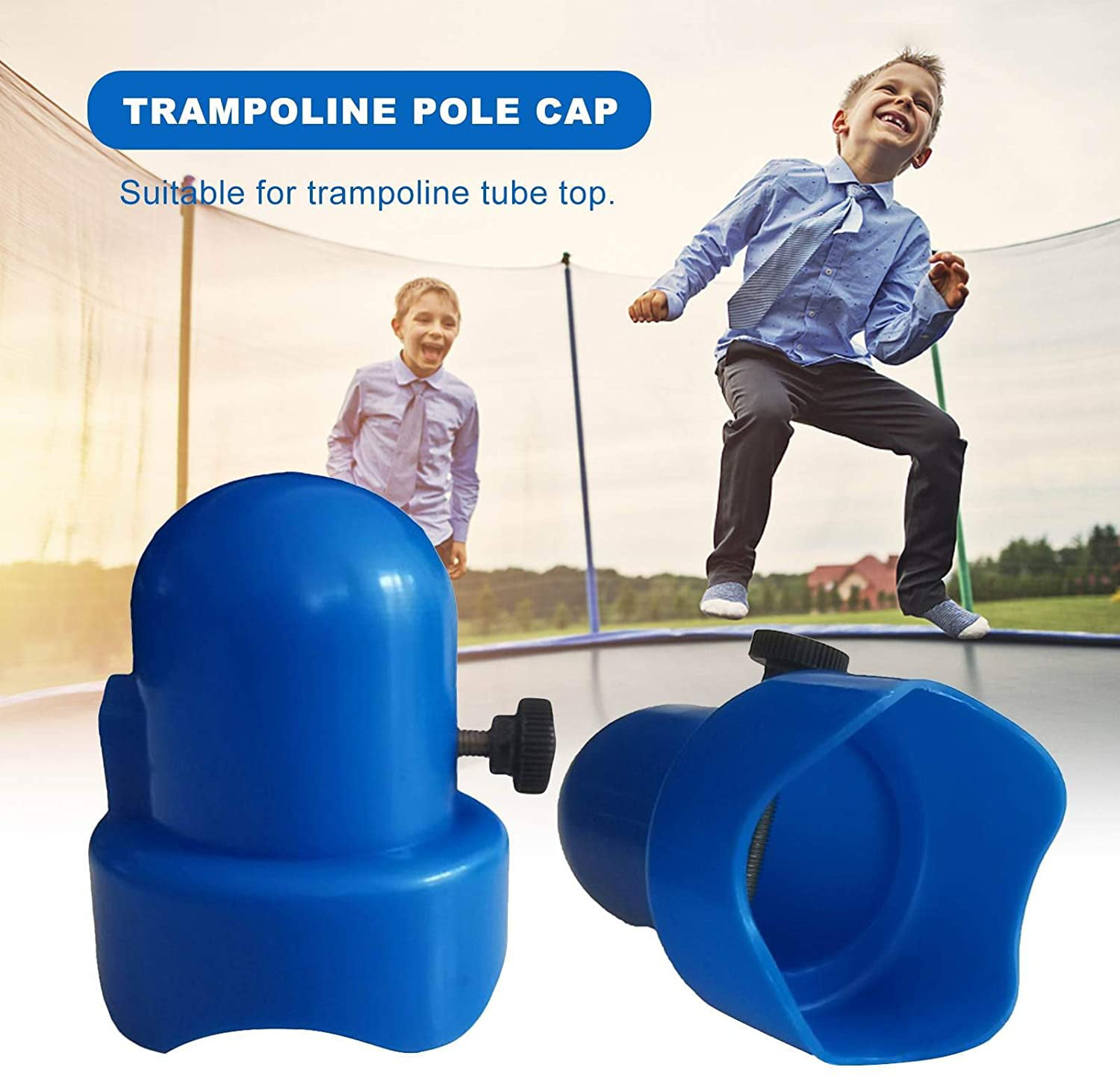 1 Diameter Blue Thickened and Durable for Flat Steel Sheet Top Ring System Hehoyang 8PCS Trampoline Enclosure Pole Caps 