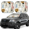 thumbnail image 2 of Uemuo Hand Drawn Animals Printed 2 PCS Car Windshield Sun Shade, Auto Sun Heat and UV Rays Blocker, Foldable Automotive Front Window Sunshade Protector, 2 of 7