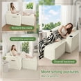 thumbnail image 5 of 41.5" Boneless Chair, Cloud Lounge Chair with Foldable Ottoman, Cup Holders and Storage Pockets, No Assembly Required, White, 5 of 8