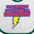 thumbnail image 4 of Inktastic These Nerds Put My Cape on Backwards&reg; Superhero R Boys or Girls Baby Bib, 4 of 4