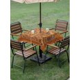 thumbnail image 4 of Outdoor Tablecloth with Umbrella Hole for Patio/Picnic/Party/Camping, Boho Yellow Flowers Waterproof Table Cloth Square Cover Washable, Spring Abstract Watercolor Floral Leaf (60"x 60"), 4 of 8