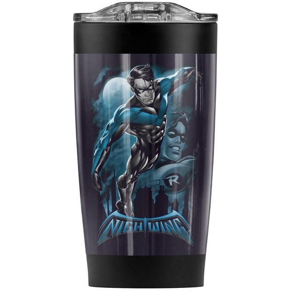 Batman Nightwing All Grown Up Stainless Steel Tumbler 20 oz Coffee Travel Mug/Cup, Vacuum Insulated & Double Wall with Leakproof Sliding Lid | Great for Hot Drinks and Cold Beverages