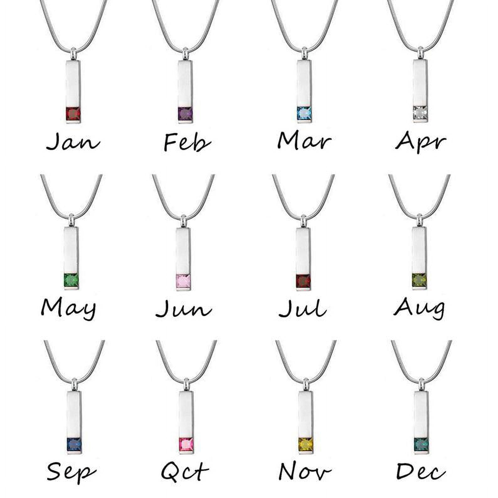 Anavia Personalized July Birthstone Ashes Holder Cremation Keepsake Necklace