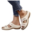 thumbnail image 3 of Orthotic Arch Support Sandals Flip Flops Slip-on Flats Outdoor Slides Boho Walking Shoes Comfortable Elegant Casual Beach Slippers, 3 of 5