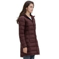 thumbnail image 3 of Women's Lightweight Puffer Coat Regular and Plus Size Packable Puffer Coat Long Hooded Puffer Jacket (Red, M), 3 of 8