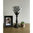 thumbnail image 7 of Tiffany Style Mini Torch Table Lamp White Baroque Style Lavender Stained Glass Included LED Bulb 15'H*6"W, 7 of 7
