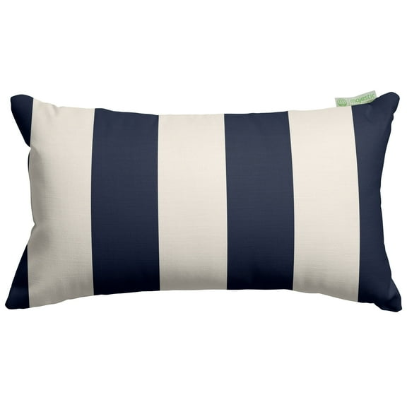 Majestic Home Goods Indoor Outdoor Vertical Stripe Small Decorative Throw Pillow 20 X 12 Navy
