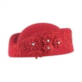 thumbnail image 5 of Women's Flower Applique Pillbox Hat Elegant Church Fascinator Tea Party Cap, 5 of 5