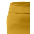 thumbnail image 3 of J. METHOD Women's Midi Skirt Stretch Knit Bodycon Slim Fit Office Elastic Waist Pencil Solid Skirts Made in USA NEWSK10 Mustard S, 3 of 5