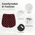 thumbnail image 4 of Horeoi Shorts d'Entraînement pour Femmes Imprimé Lèvres Rouges Aguichant pour Gymnase Athlétique Course avec Poches pour Téléphone Shorts de Sport Double Couche pour Femmes Pantalons de Yoga-Grand, 4 of 7