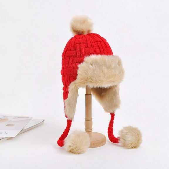 CoCopeanut New Solid Skullies Beanie Ear Cap Soft Knitted Women Hat Windproof Women Winter Caps Lady Warm Vacation Outdoor Cap Ski Cap Gift