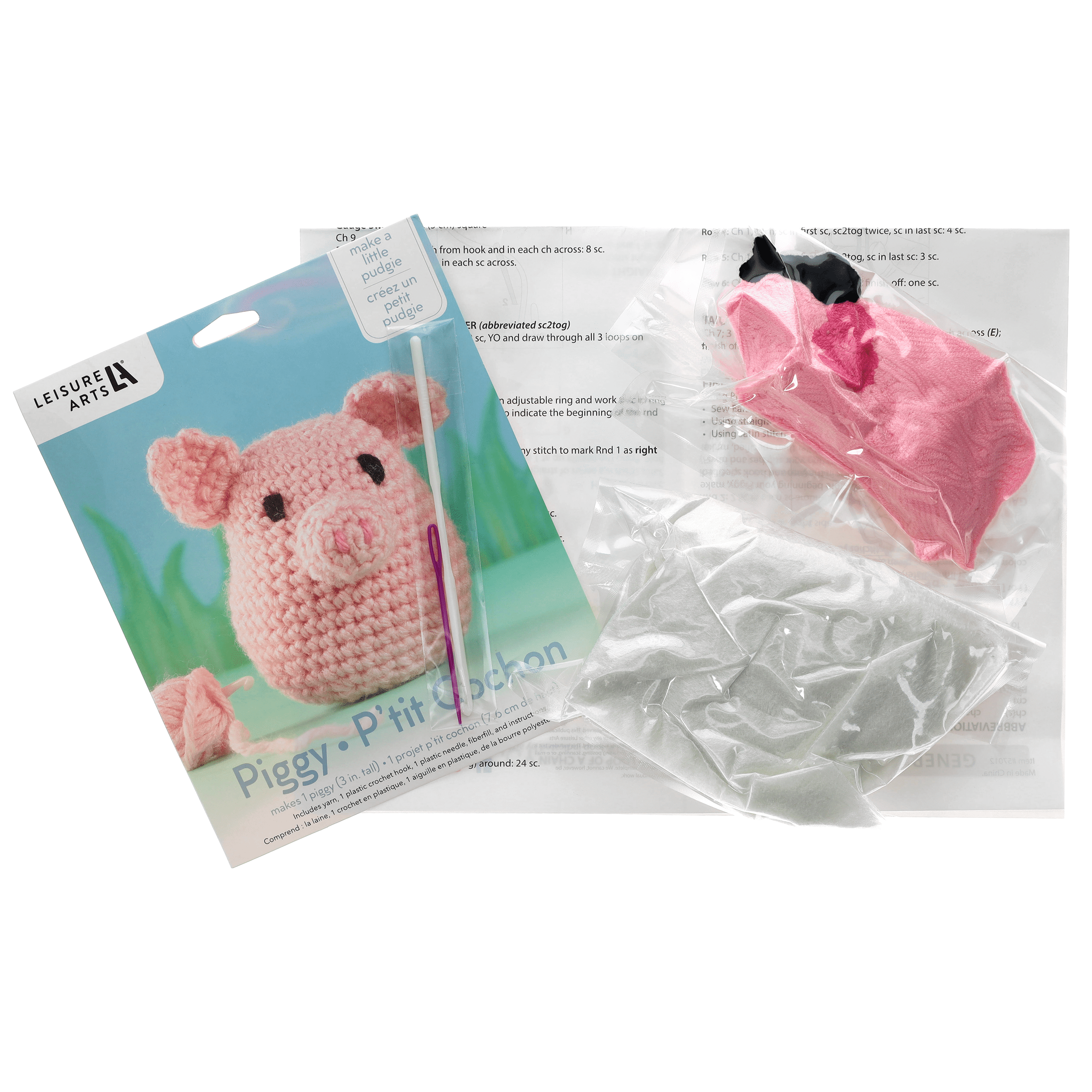 Leisure Arts Crochet Kit Amigurumi Pudgies Cassie Cow