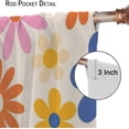 thumbnail image 6 of Boho Flower Curtains, 70s Hippie Chic Brown Orange Sunflower Vintage Pattern, Bedroom Living Room Kitchen Blackout Noise Reduction Curtains42X63 Inch, Style-1, 6 of 6
