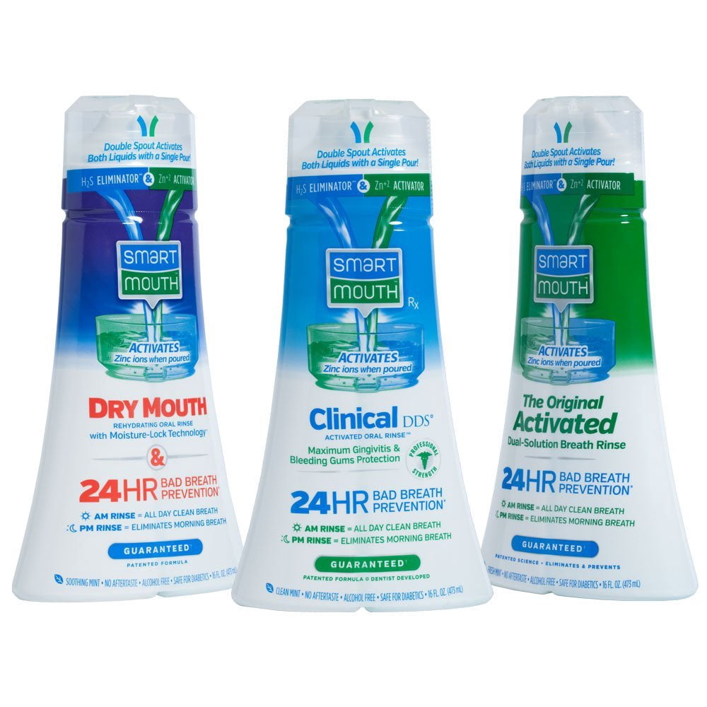 SmartMouth Activated Oral Rinse 3Pack, Dry Mouth Rehydrating, Clinical