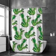 thumbnail image 2 of Coolnut Shower Curtain Set with Hooks Green Mexican Cactus Polyester Waterproof Bath Curtain 66" x 72", 2 of 6