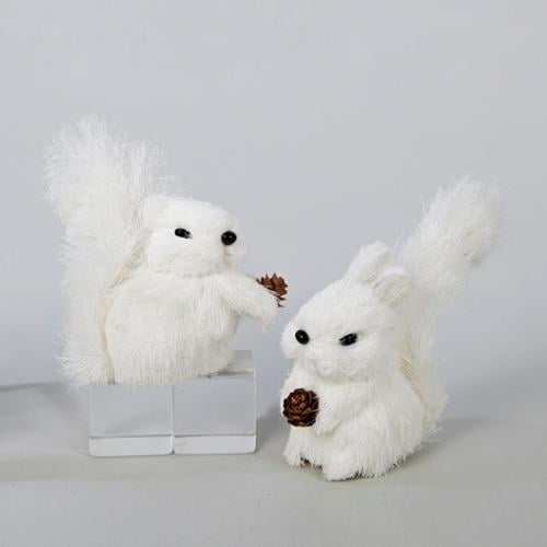 Club Pack of 12 Natural White Squirrel Decorative ...