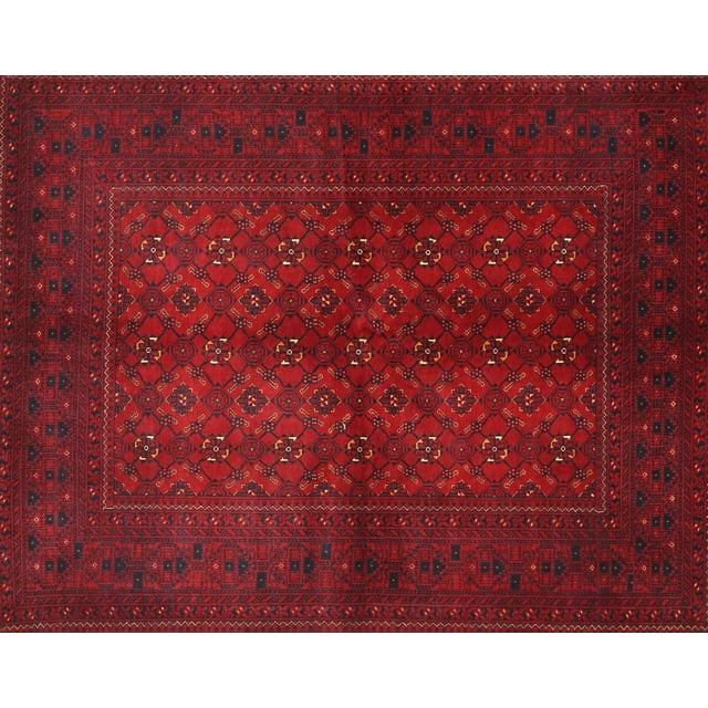 Ahgly Company Tapis Rectangulaire Intérieur Traditionnel Persan Rouge, 4 Pieds x 6 Pieds