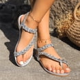 thumbnail image 5 of Ruyang Women's Flat Sandals Casual Glitter Rhinestone Sandals Open Toe Slip Heel Sandals Wedges for Women Sandals, 5 of 8