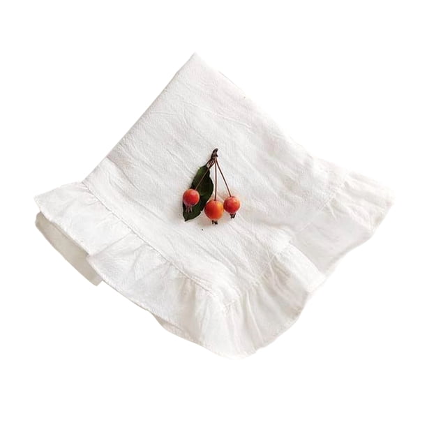 Mantel individual de color puro, plisado, con borde con volantes, lavable a máquina, ideal para desayunos, té de la tarde, decoración de mesa