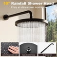 thumbnail image 2 of Sunrinx Matte Black 3-Function Shower System Set with Solid Brass Control Valve, 10" Overhead Shower, 3-Spray Handheld, and Bathtub Spout, Modern Shower Systems for Bathroom, 2 of 9