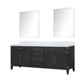 thumbnail image 2 of Laurel 84 in W Black Oak Double Bath Vanity, Carrara Marble Top, and 36 in Mirrors, 2 of 6