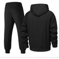 thumbnail image 4 of Kakii Men's Premium Cotton Lounge Set, Hooded Zip-Up & Jogger Pants with Knit Cuffs, Casual Comfort Wear, 4 of 9