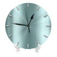 thumbnail image 2 of Reloj de pared minimalista en gris plateado metalizado azul agua - Relojes de pared silenciosos que no hacen tictac de 10 pulgadas - Estilo rústico retro campestre decorativo para sala de estar,, 2 of 7