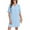 Blue, variant on ANYJOIN Women Summer Dresses V Neck Ruffle Short Sleeve Sundress Casual Shift Dress