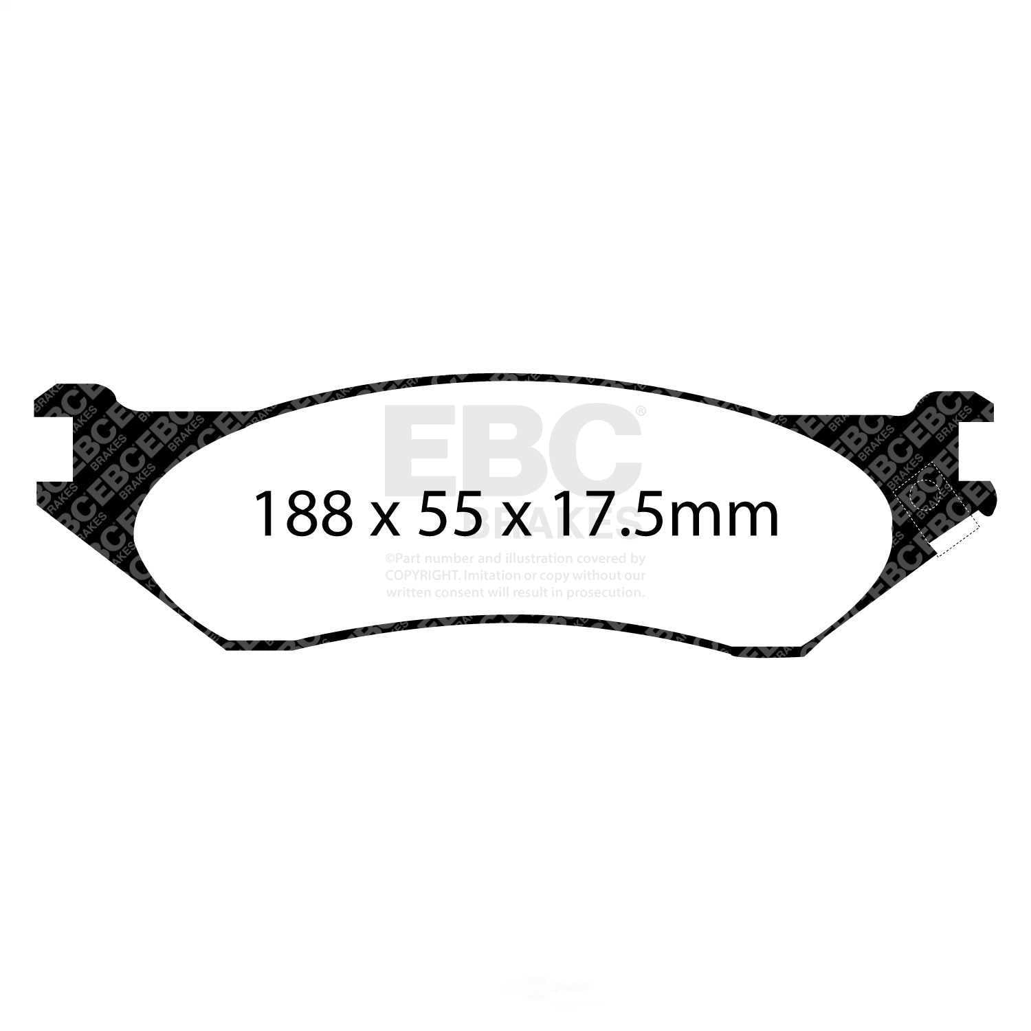 EBC 98-02 Dodge B150 B1500 Cargo 1500 Van 1/2 Ton Greenstuff Front Brake Pads Fits select: 1997-2004 FORD F150, 2000-2001 DODGE RAM 1500