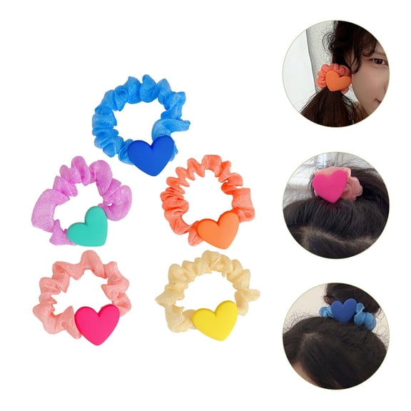 Baluue Scrunchy Hair Bands Hair Scrunchies Fabric Resin 5Pcs