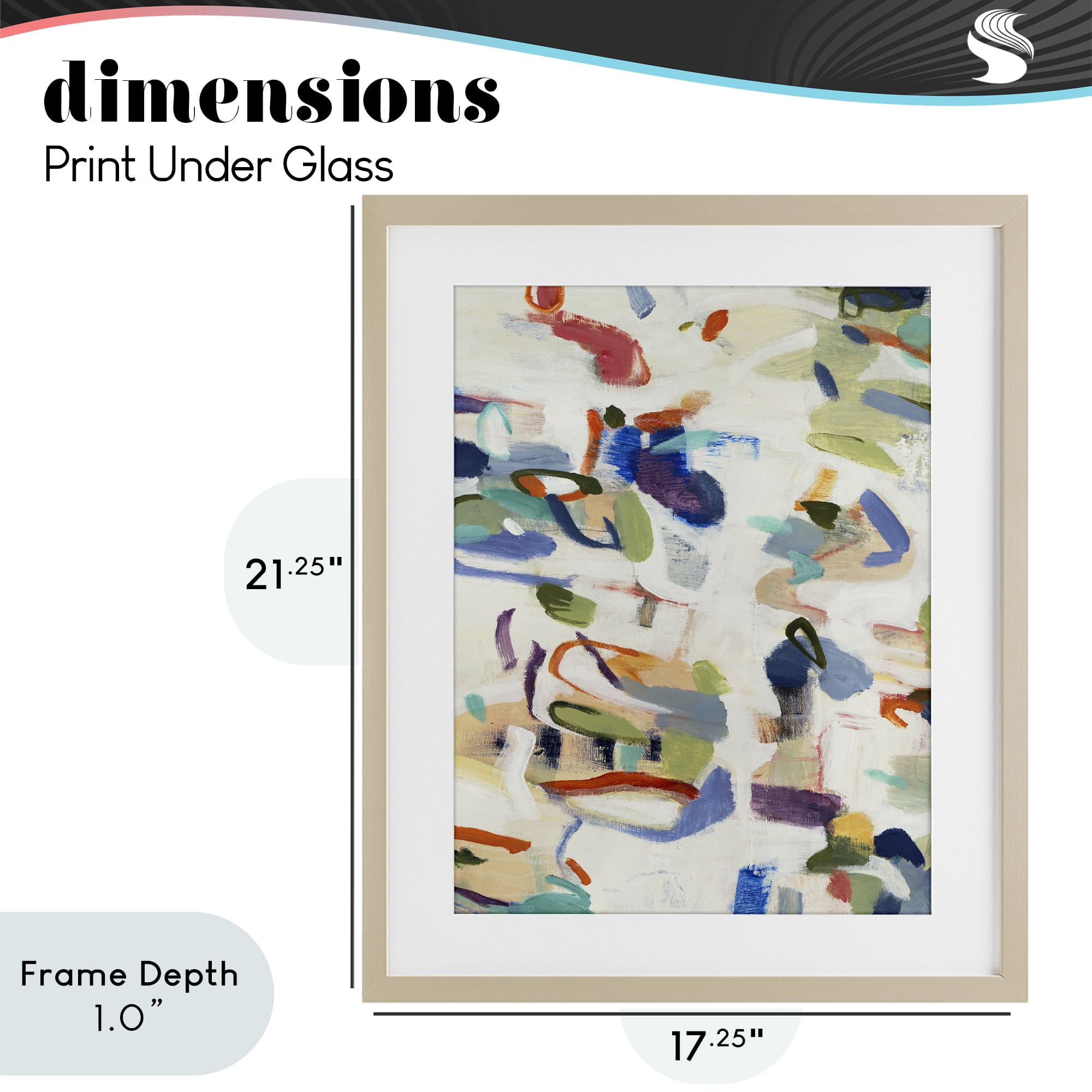 Stupell Industries Expressive Composition Brushstrokes Birch Framed Print Under Glass, design by Lisa Ridgers