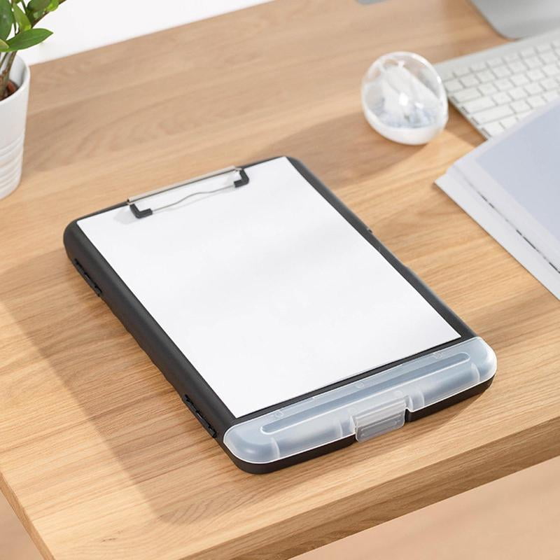 BQBQERT Letter Size Storage Clipboard for Case Drawing Pad for School Utility Industrial Medical Personnel Bla
