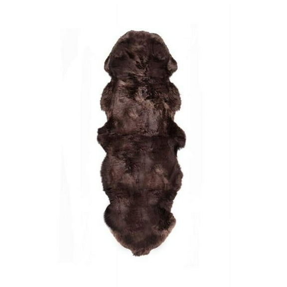 2 x 2 x 6 in. New Zealand Double Sheepskin Rug  Chocolate