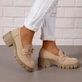 thumbnail image 2 of SACFOF Platform Oxfords for Women,Chunky Leather PU Lace Up Oxfords Comfort Lug Sole Business Dress Office Shoes, 2 of 7