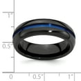 thumbnail image 3 of Edward Mirell Black Ti Blue-Anodized Center 7mm Band, 3 of 7