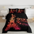 thumbnail image 2 of jejeloiu Chic Paris Architecture Twin Comforter Sets,Red Eiffel Tower Bedding Set For Girls Kids Reversible 2-Piece, 2 of 8