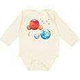 thumbnail image 3 of Inktastic Planetary Playdate Cute Earth, Mars, and Moons Boys or Girls Long Sleeve Baby Bodysuit, 3 of 5