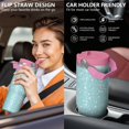 thumbnail image 5 of 30oz Handheld Travel Tumbler with Handle – Double Wall Stainless Steel Insulated Cup, Flip Straw Lid, Leak-Proof & BPA-Free for Hot and Cold Drinks – Durable Coffee & Juice Mug Pink, 5 of 7