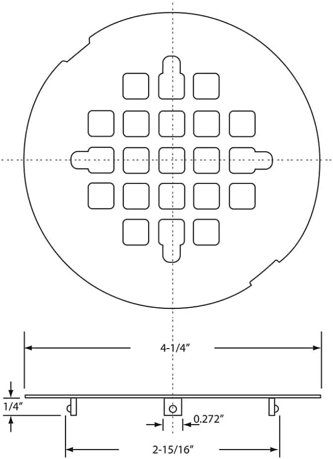 Idb Shower Drain Cover Brass Construction 414 Inches Outside