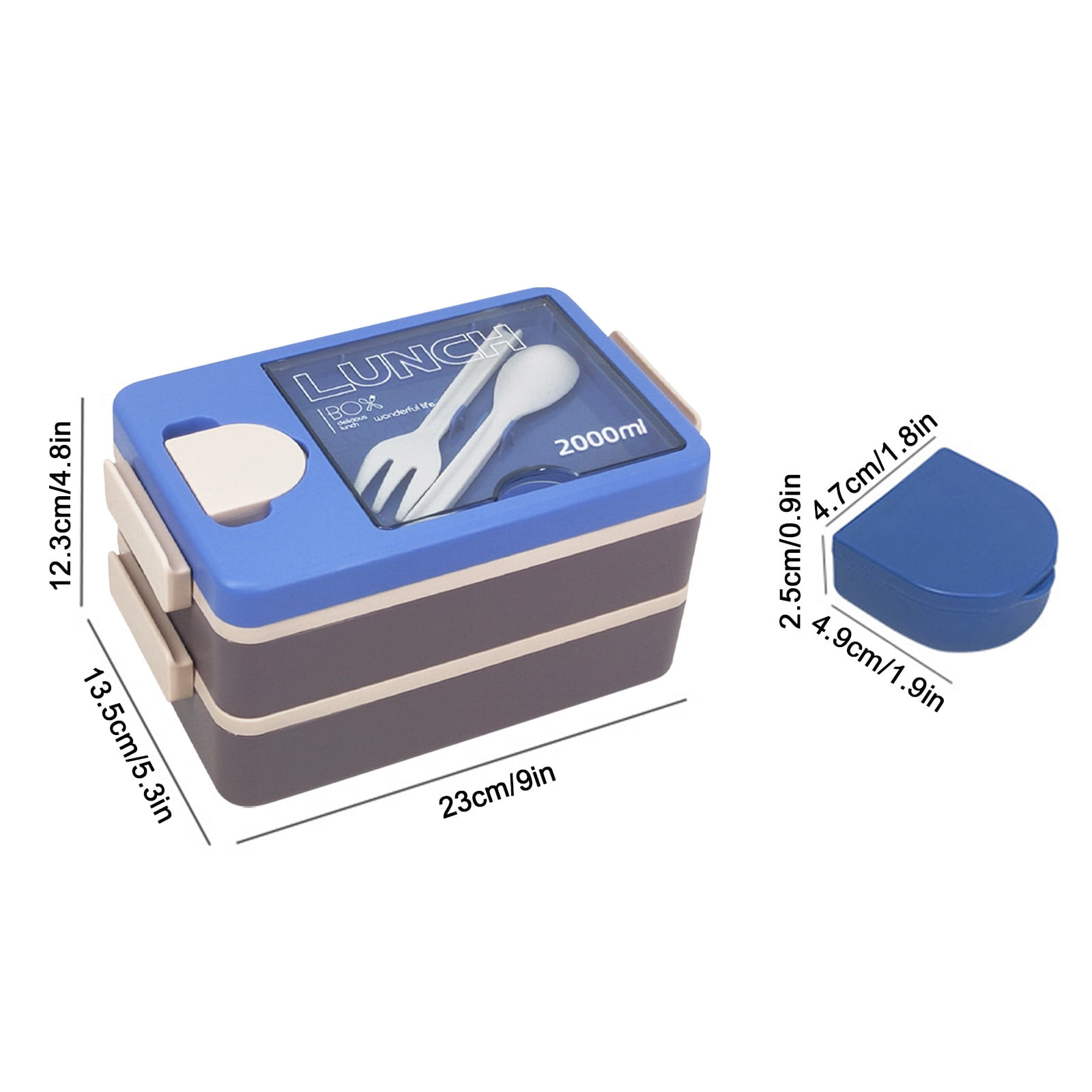 UttpKLBx Plastic Food Storage Containers Stackable Lunch Container Lunch Salad Containers for Adults Adult Snack Box Containers, Bento Lunch Box With Bag (Blue)
