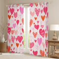 thumbnail image 2 of Manfei Kawaii Heart Blackout Curtains Set of 2 (38x54 Each),Girls Graffiti Loves Curtains and Drapes,Pink Red Living Room Curtains For Girls Kids,Breathable Bedroom Decorative, 2 of 6