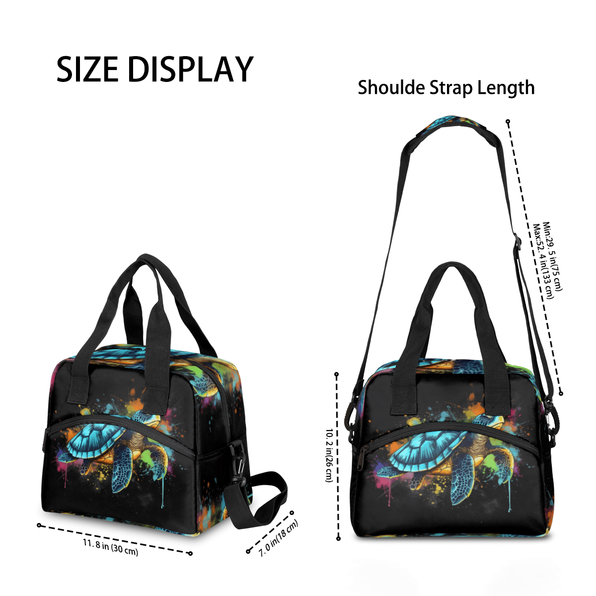 Herdesigns Colorful Insulated Lunch Bag for Women Men Adults Large Reusable Lunch Box Sea Turtle Leakproof Cooler Tote Bags with Adjustable Shoulder Strap