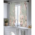 thumbnail image 5 of Easter Bunny Sheer Curtains 45 Inch Length 2 Panels Set for Living Room/Bedroom, Cute Rabbit Rose Floral Country Leaves Plants Green Kitchen Curtains Grommet Curtains Window Treatments 42"x45"x2, 5 of 7