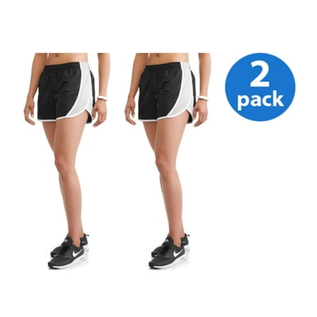 Athletic Works Womens Core Active Woven Running Short with Hidden Liner 2-Pack Value