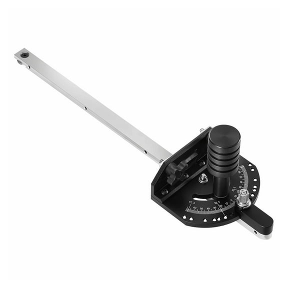 VEVOR Precision Miter Gauge, Standard Slot 3/4'' x 3/8'', Aluminum Alloy Table Saw Miter Gauge with 15 Angle Stops Adjustable Spring Loaded Plunger and Removable Disc, for Woodworking Tool Table Saw