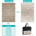 thumbnail image 3 of Findosom 9'x12' Waterproof Stripe Outdoor Rug, Foldable Reversible Plastic Straw Rug, Large Patio Rug for Outdoors, RV, Patio, Backyard, Deck, Picnic, Beach, Camping Brown, 3 of 6